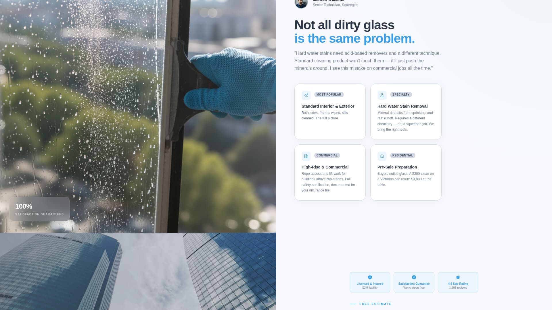 Window Cleaner Marketing Booking Website Template