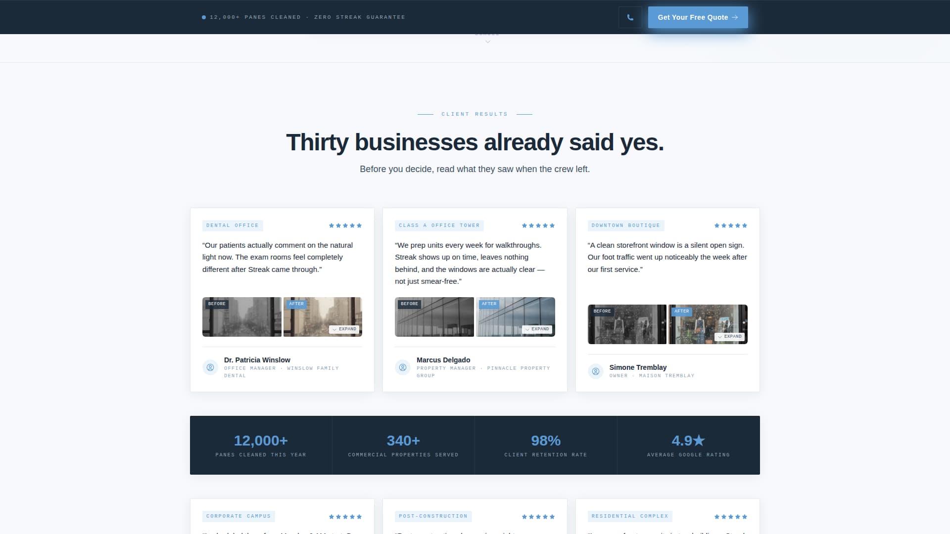 Window Cleaner Marketing Specialist Reviews Website Template