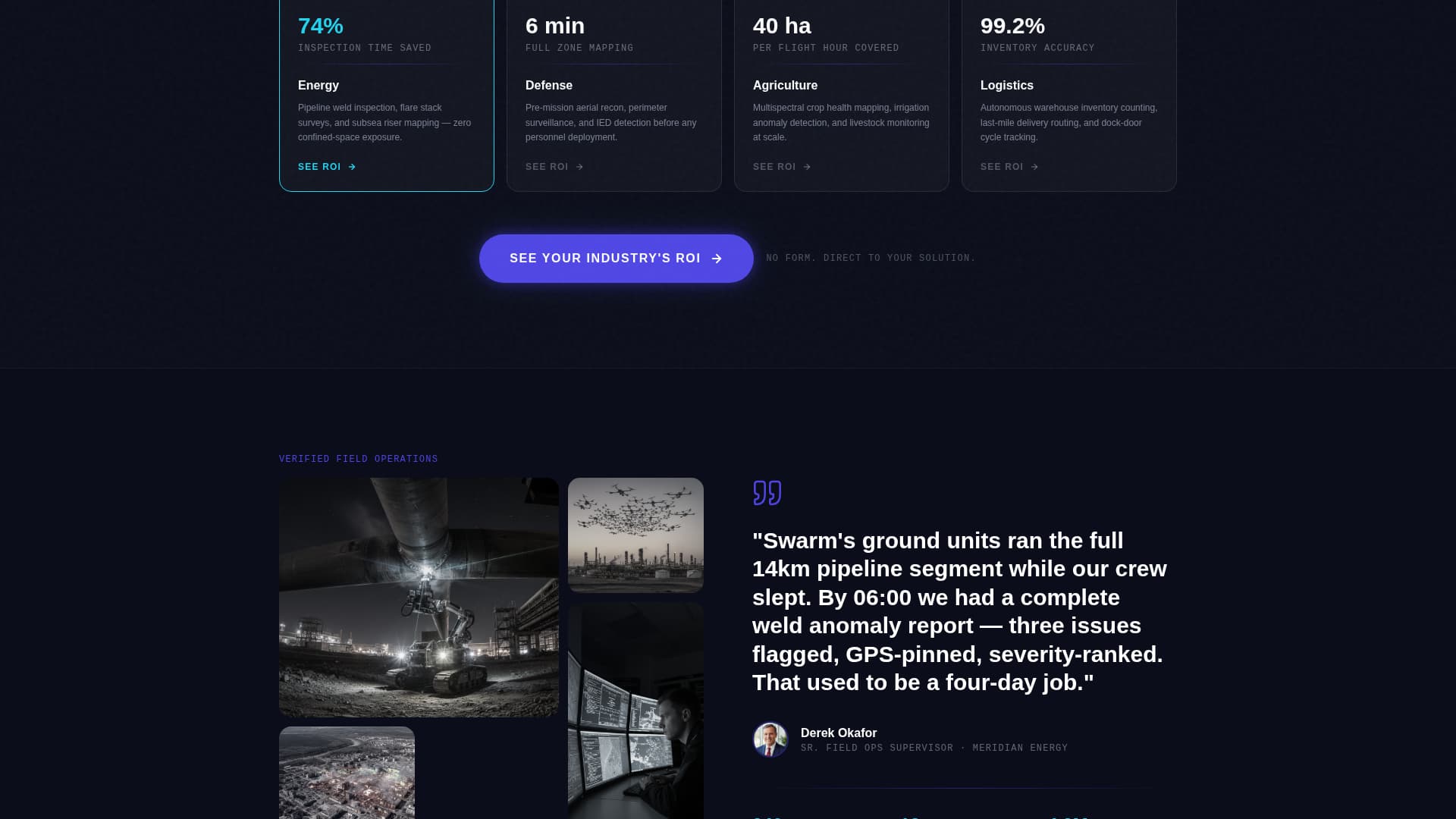 Swarm - Autonomous Robotics Landing Page Template