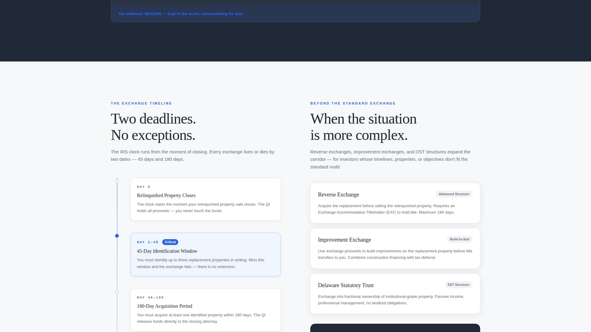 Exchange - Precision 1031 Landing Page Template