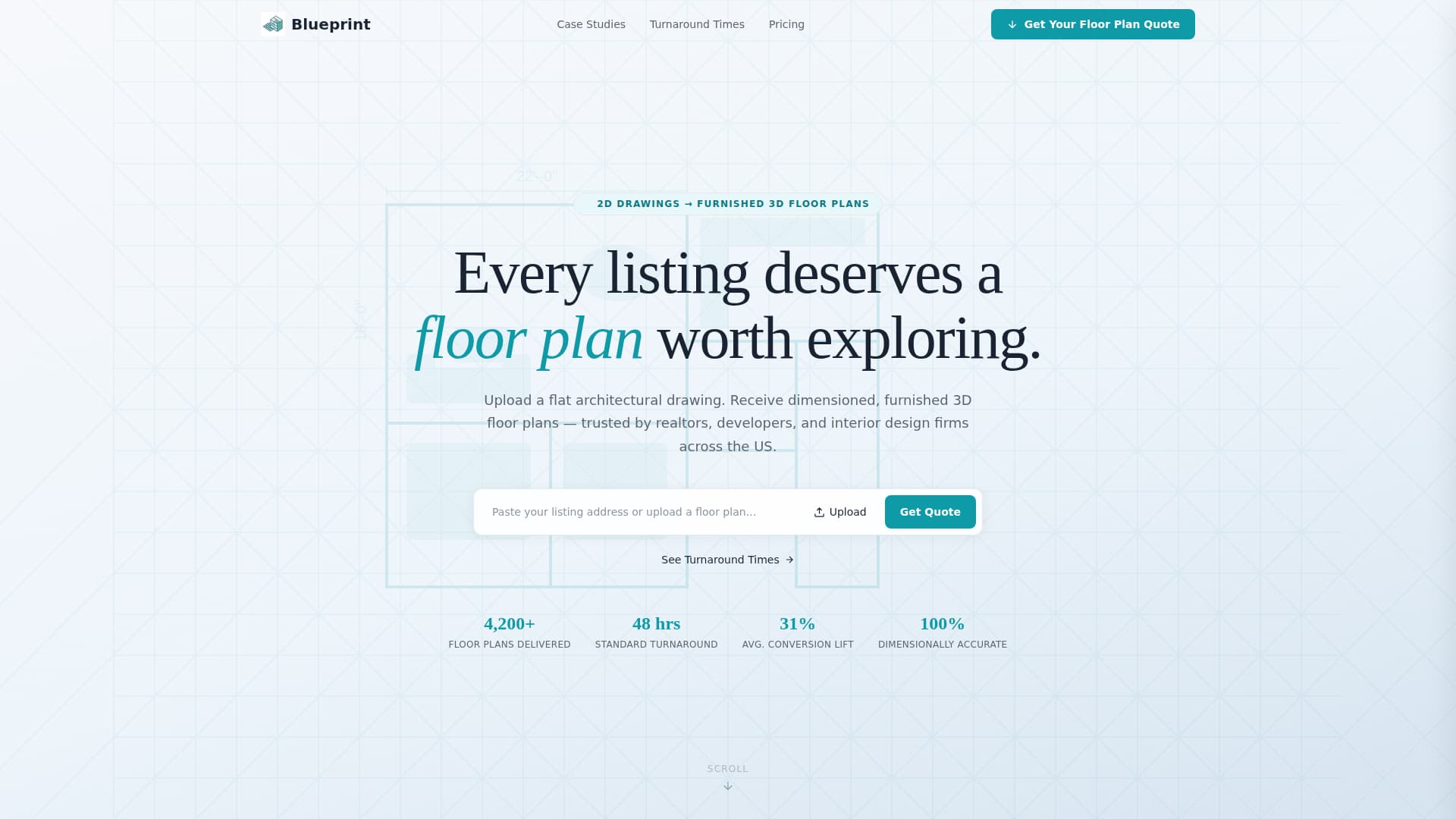 Blueprint - Precision Floorplan Landing Page Template