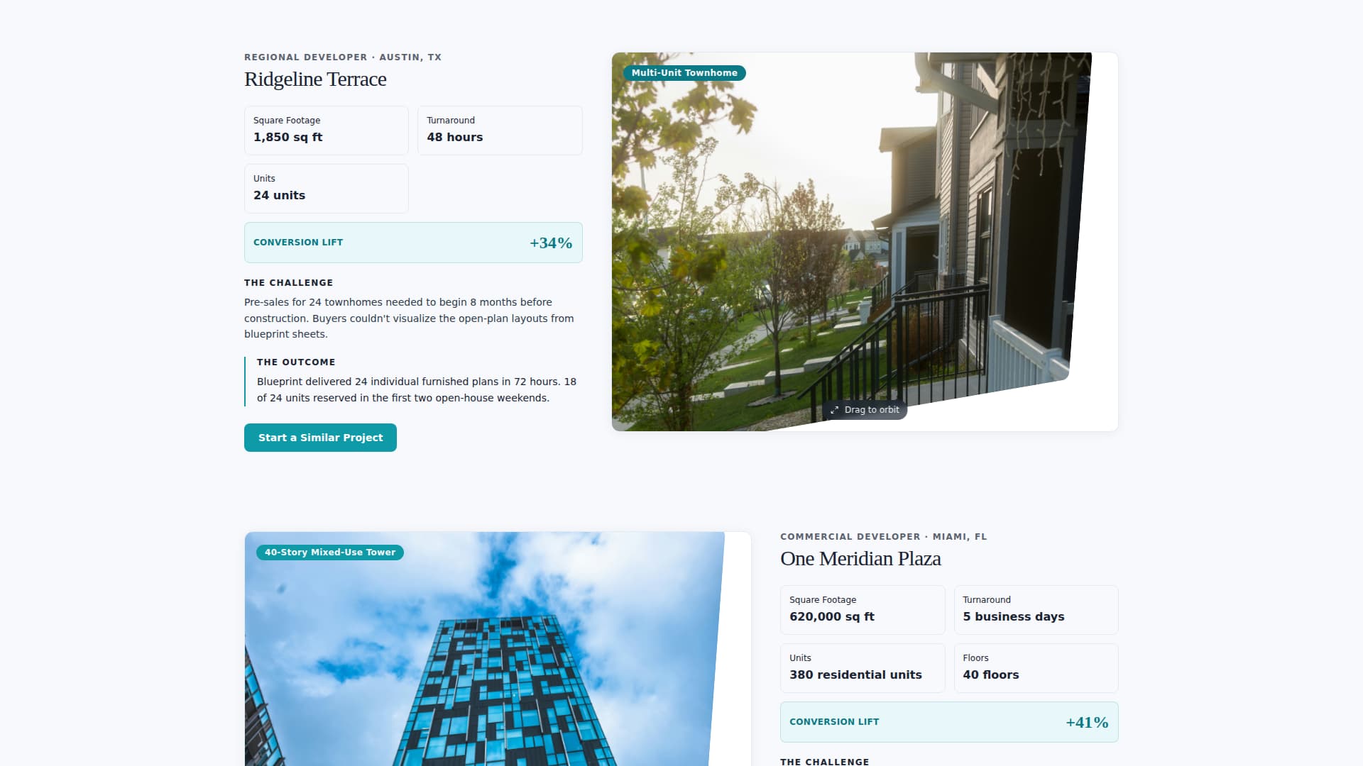 Blueprint - Precision Floorplan Landing Page Template