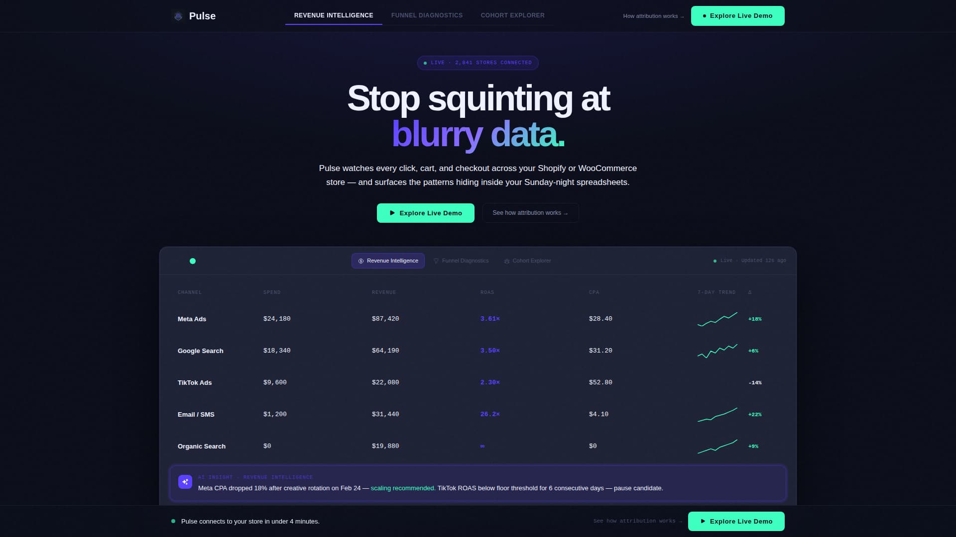 Pulse - Intelligent Ecommerce Landing Page Template