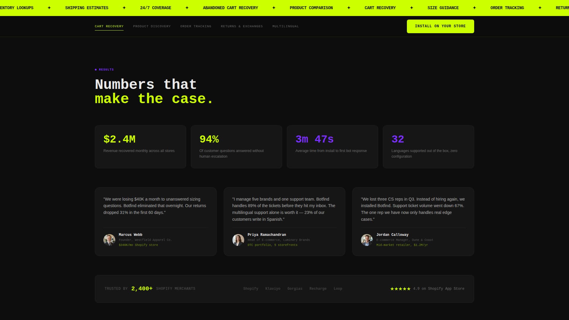 Botfind - Intelligent Ecommerce Landing Page Template