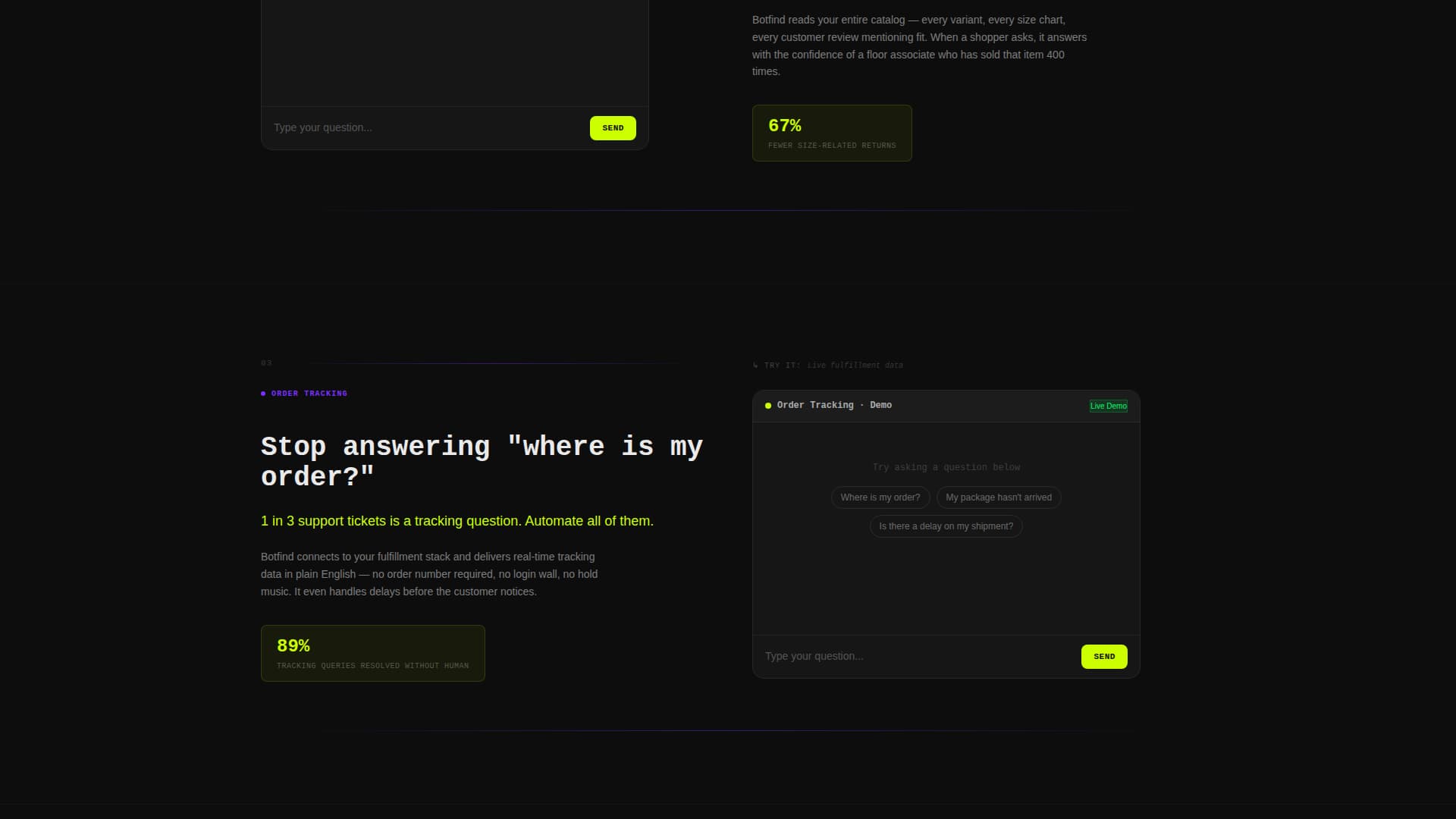 Botfind - Intelligent Ecommerce Landing Page Template