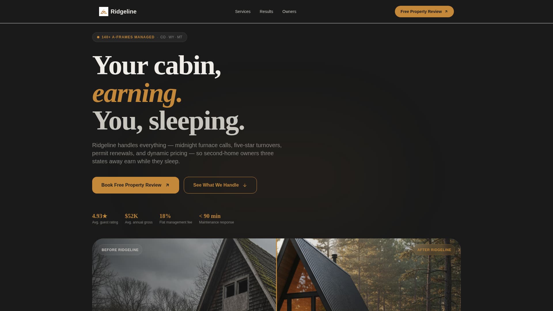 Ridgeline - Immersive Aframe Landing Page Template