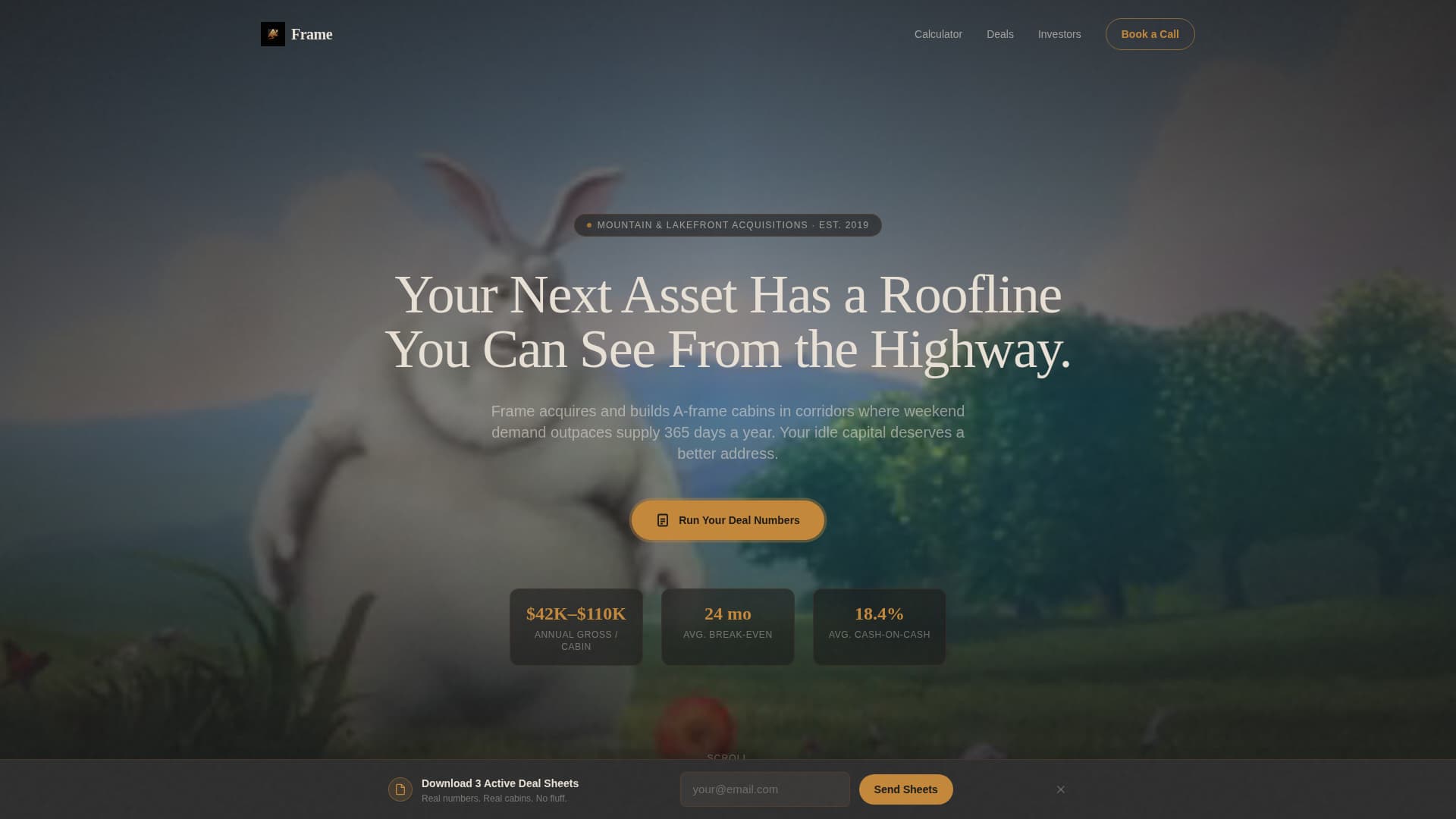 Frame - Immersive Aframe Landing Page Template