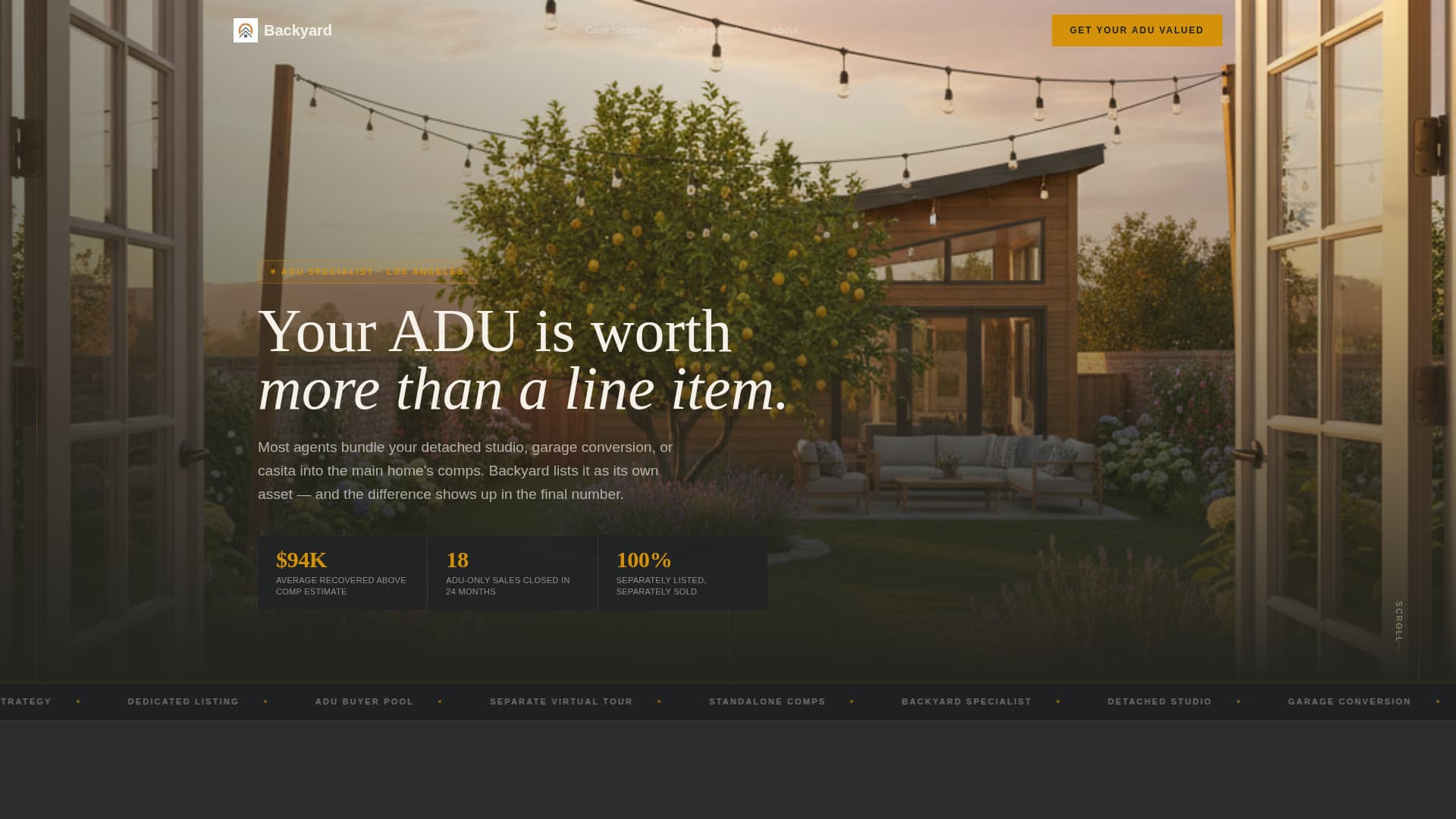 Backyard - Exclusive ADU Landing Page Template