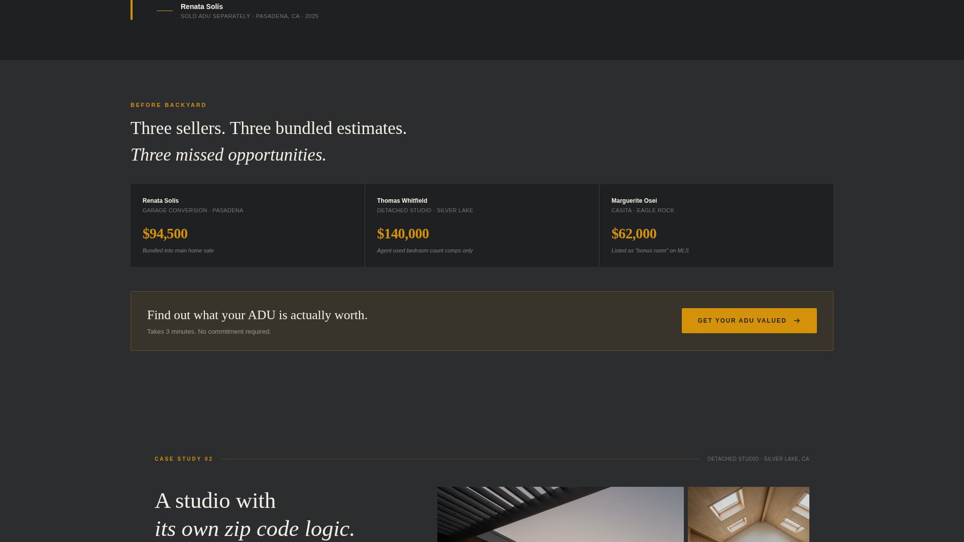 Backyard - Exclusive ADU Landing Page Template