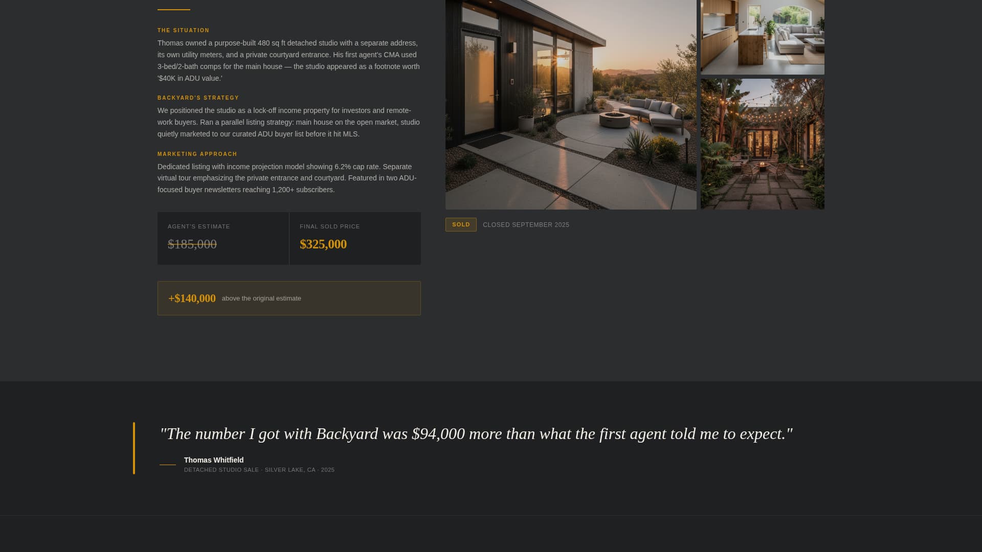 Backyard - Exclusive ADU Landing Page Template