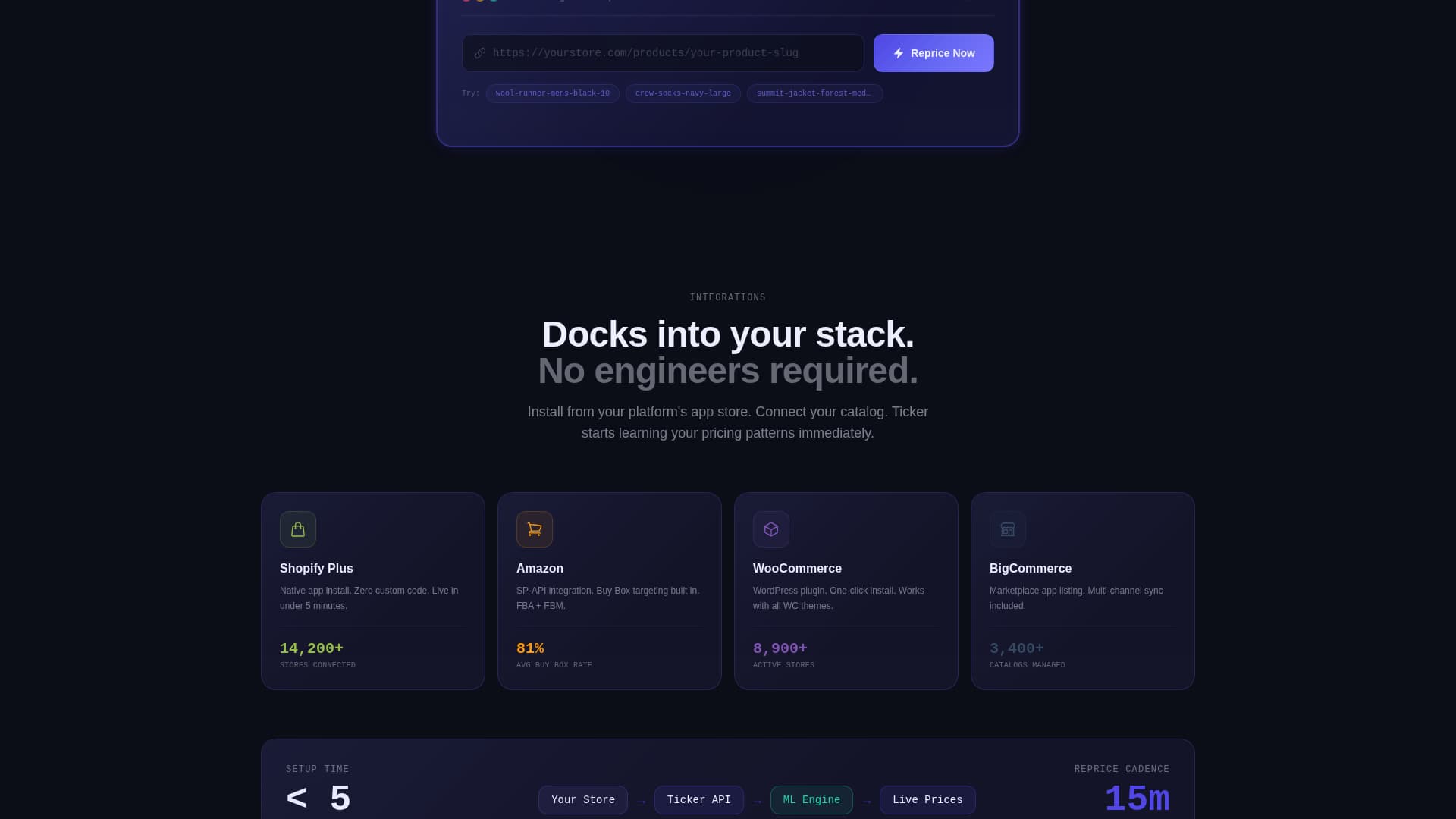 Ticker - Dynamic Repricing Landing Page Template