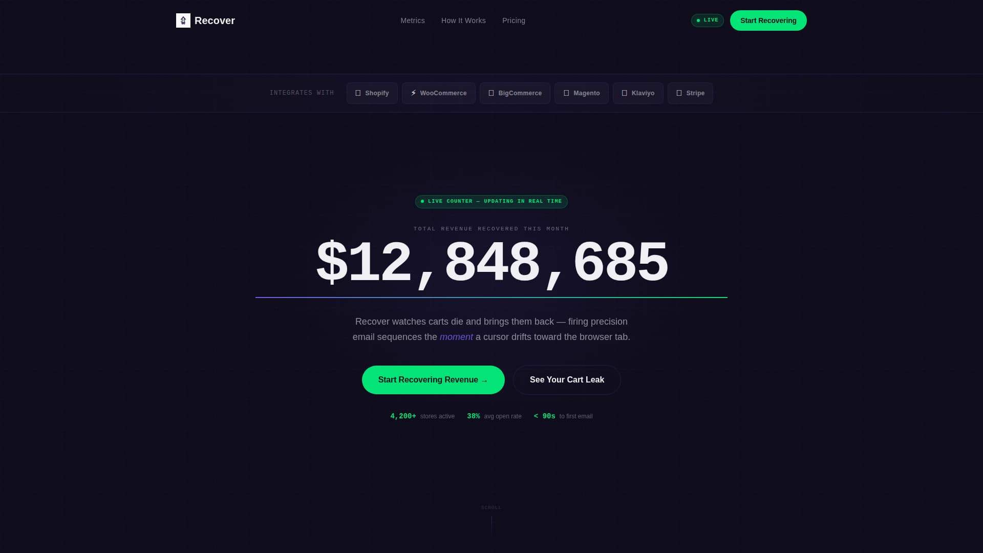 Recover - Powerful Cart Recovery Landing Page Template