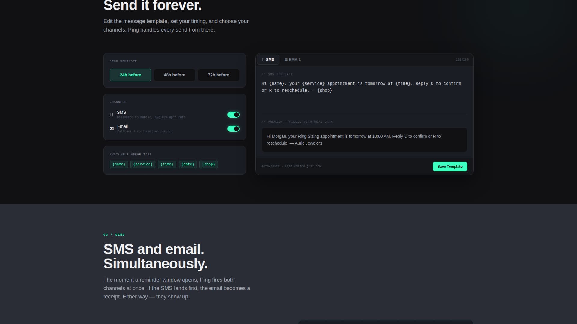 Ping - Automated Appointment Landing Page Template