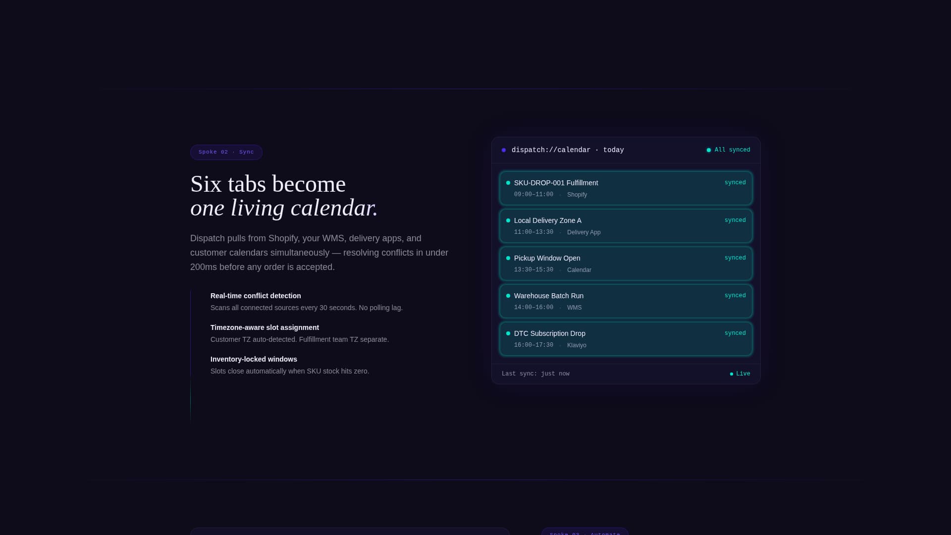 Dispatch - Precision Scheduling Landing Page Template