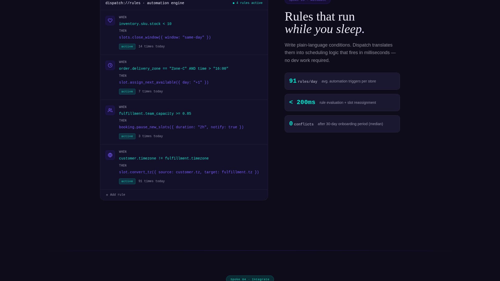 Dispatch - Precision Scheduling Landing Page Template