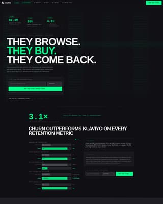 Churn - High-Voltage Retention Landing Page Template