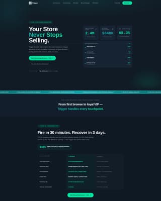 Trigger - Automated Ecommerce Landing Page Template