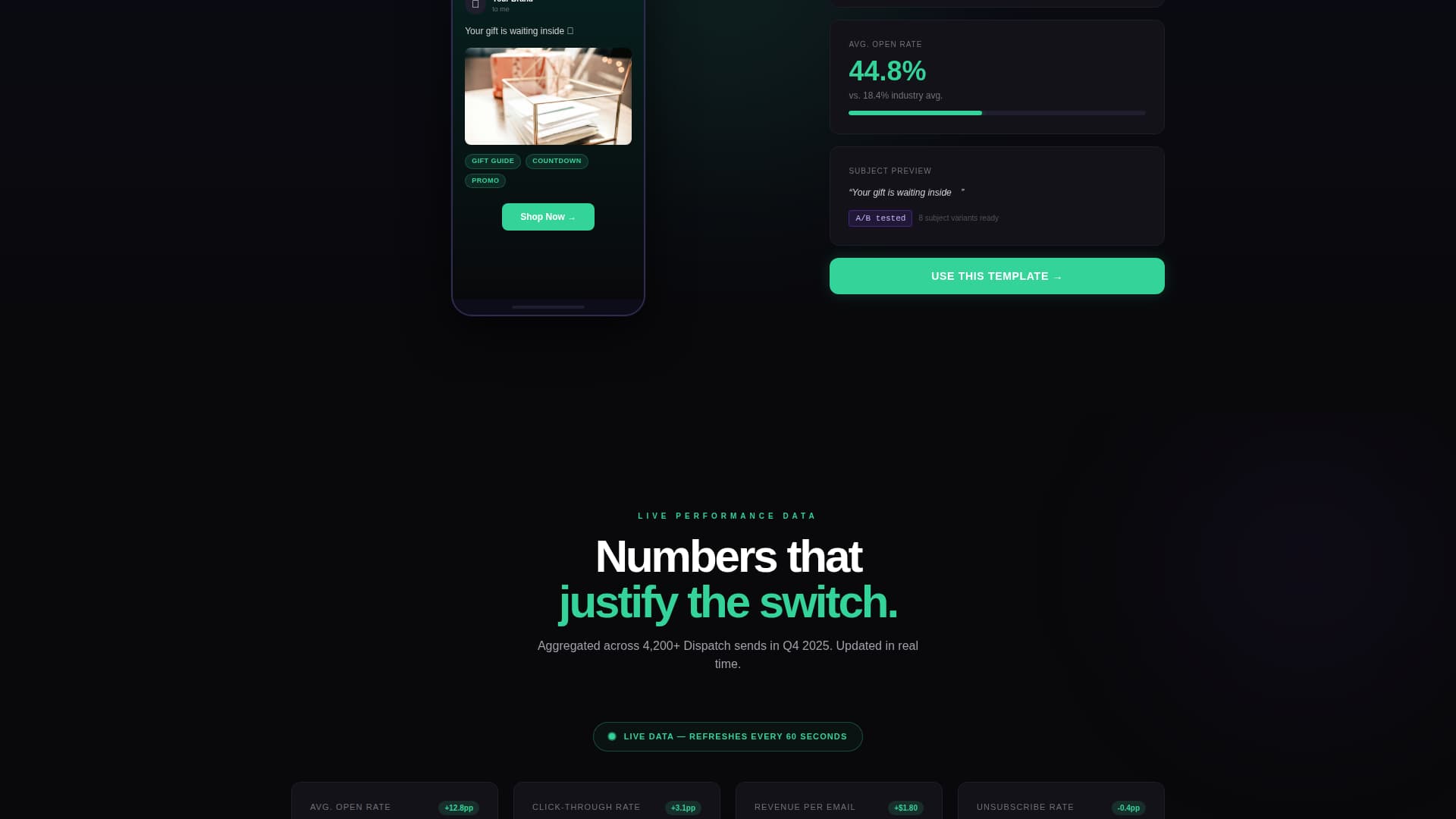 Dispatch - Powerful Holiday Landing Page Template