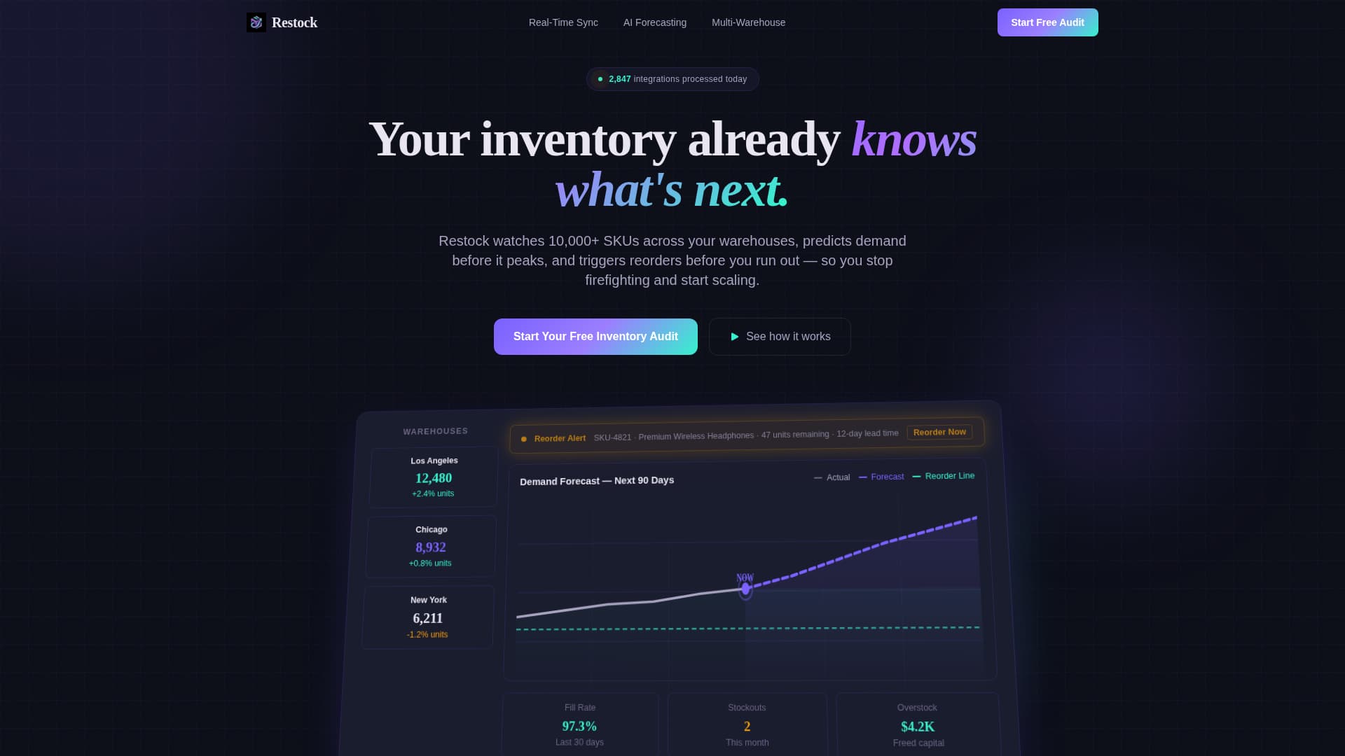 Restock - Intelligent Inventory Landing Page Template