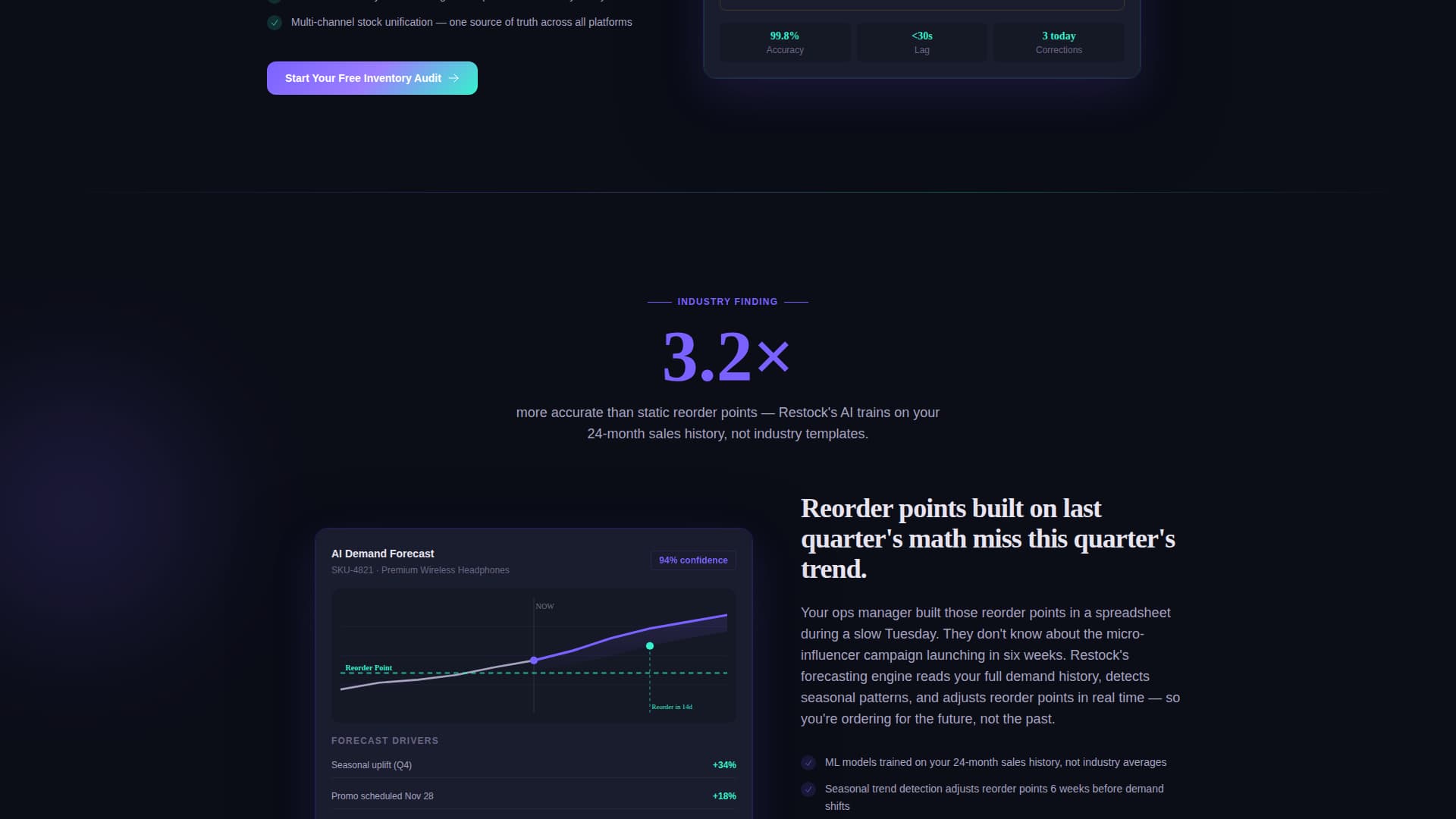 Restock - Intelligent Inventory Landing Page Template