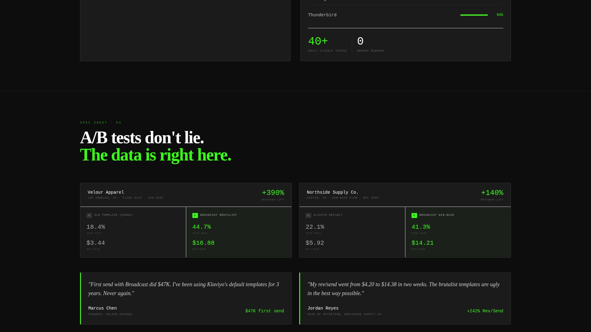Broadcast - Bold Ecommerce Landing Page Template