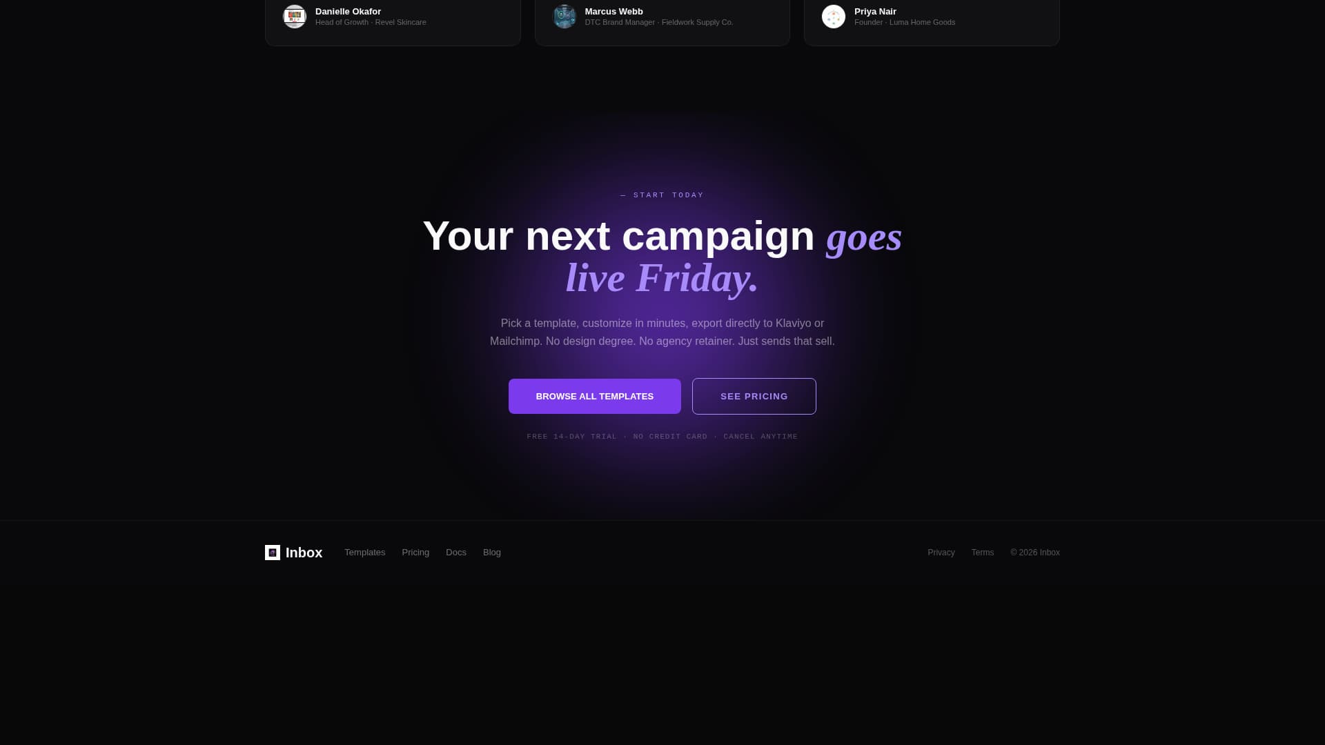 Inbox - High-Converting Ecommerce Landing Page Template
