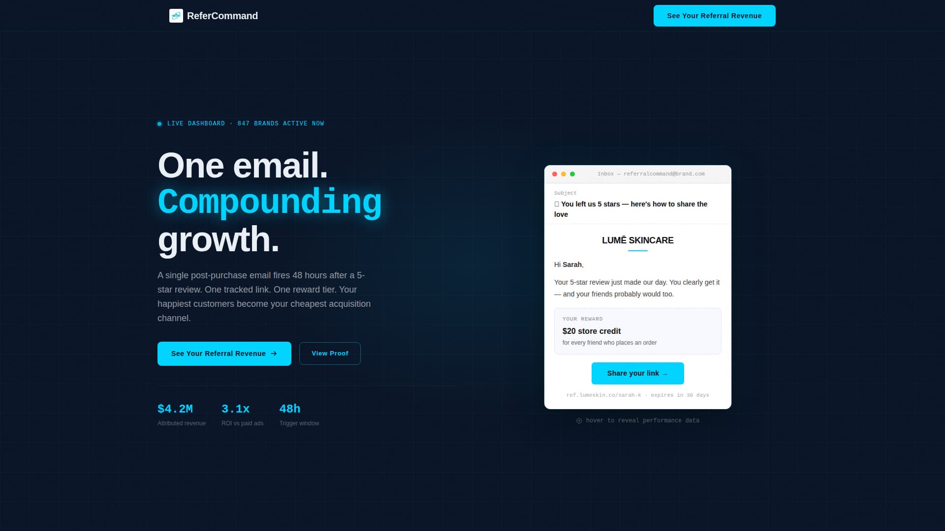 Refercommand - High-Converting Referral Landing Page Template