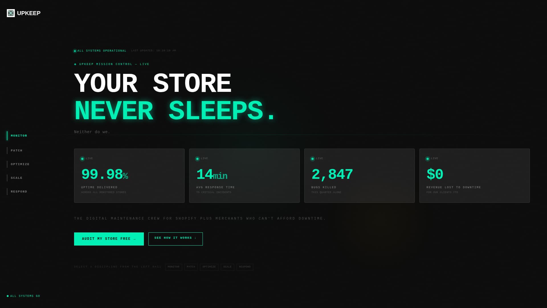 E-Commerce Store Maintenance Service Website Template