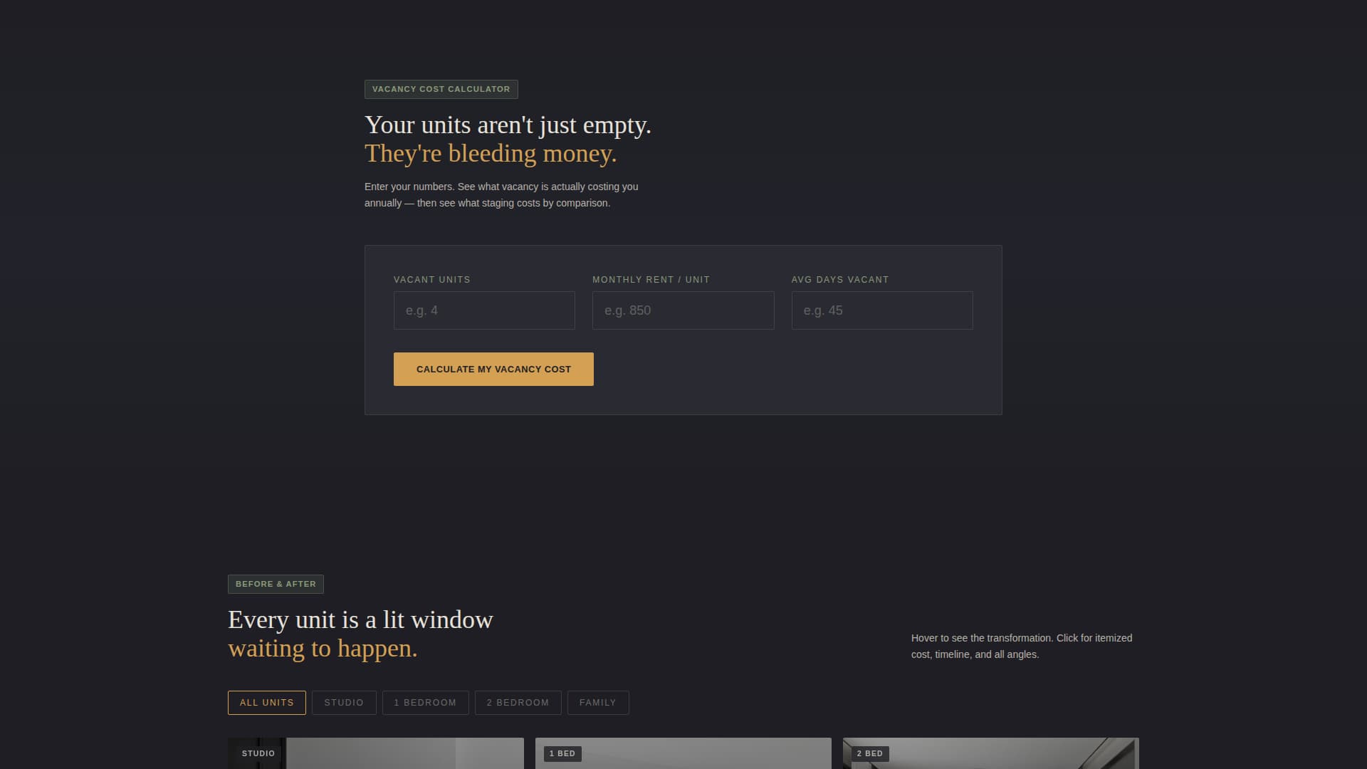 Vacancy - Luminous Housing Landing Page Template