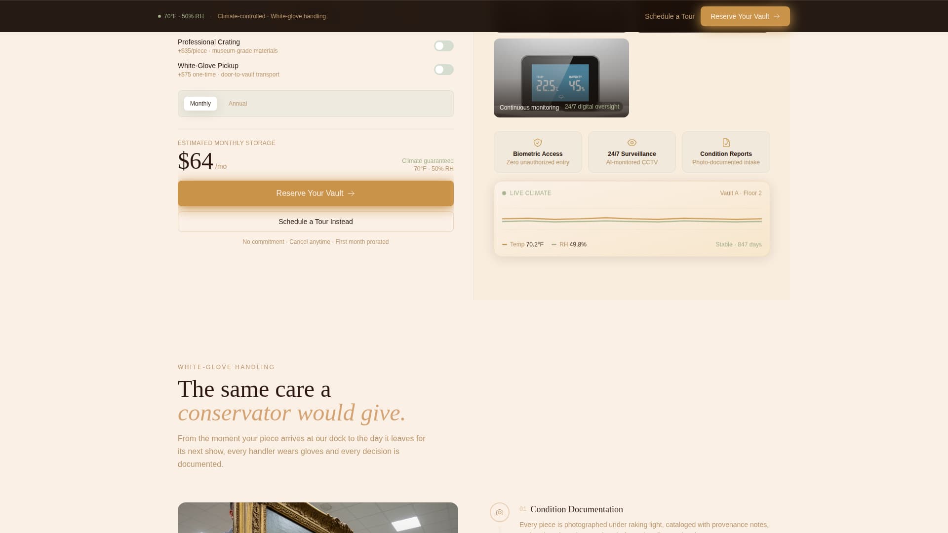 Vault - Premium Artstorage Landing Page Template