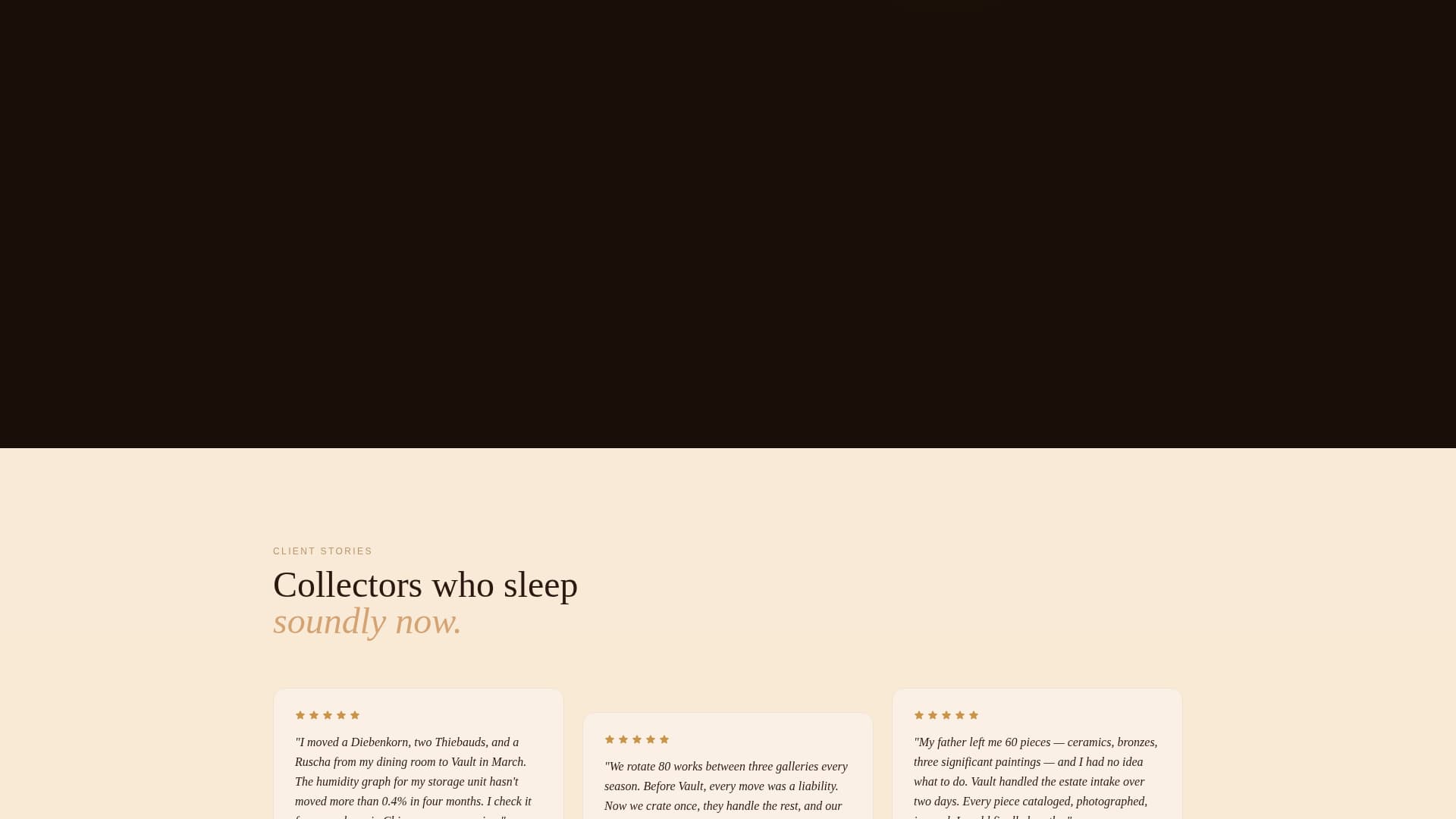 Vault - Premium Artstorage Landing Page Template