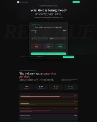 E-Commerce Service Studio Revenue Calculator Website Template