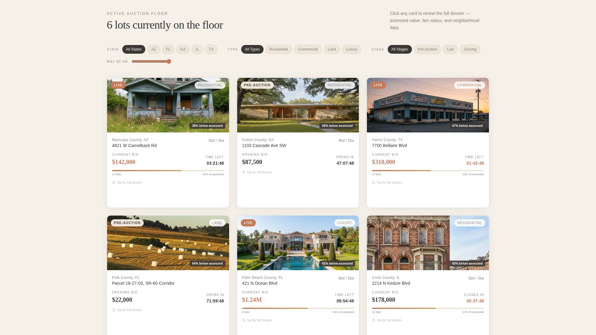 Gavel - Curated Auction Landing Page Template