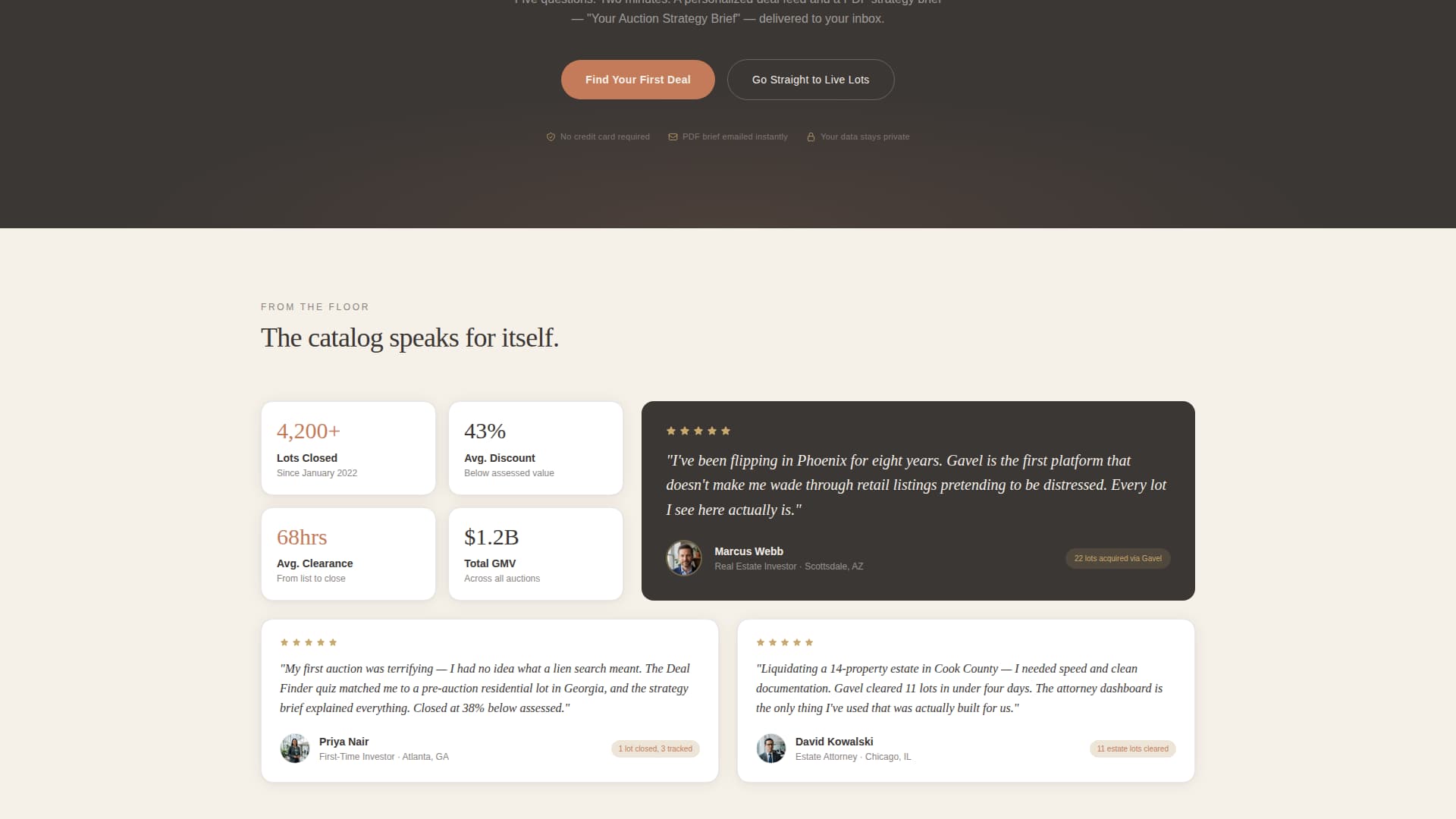 Gavel - Curated Auction Landing Page Template