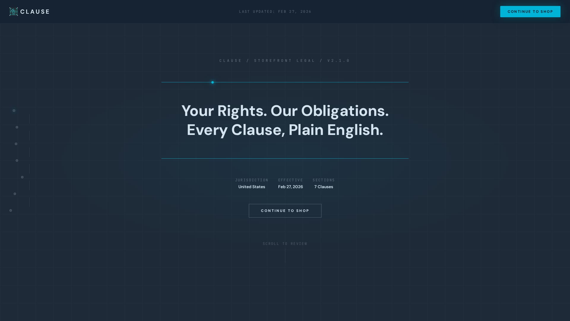 E-Commerce Terms of Service Plain-Language Website Template