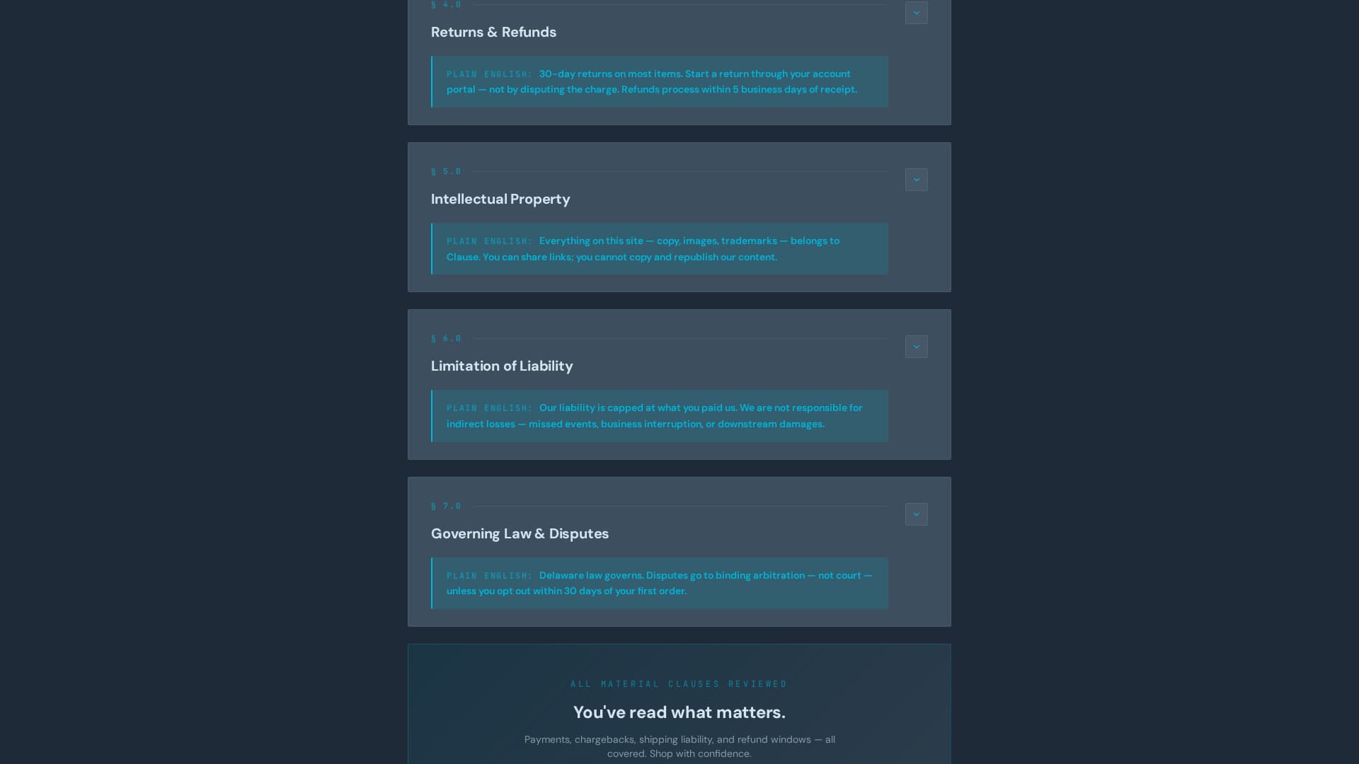 E-Commerce Terms of Service Plain-Language Website Template