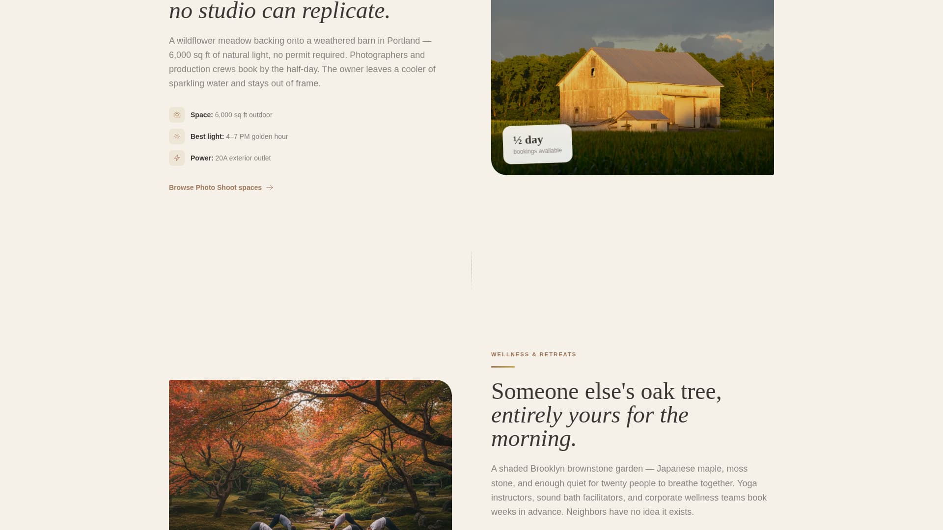 Parcel - Curated Backyard Landing Page Template