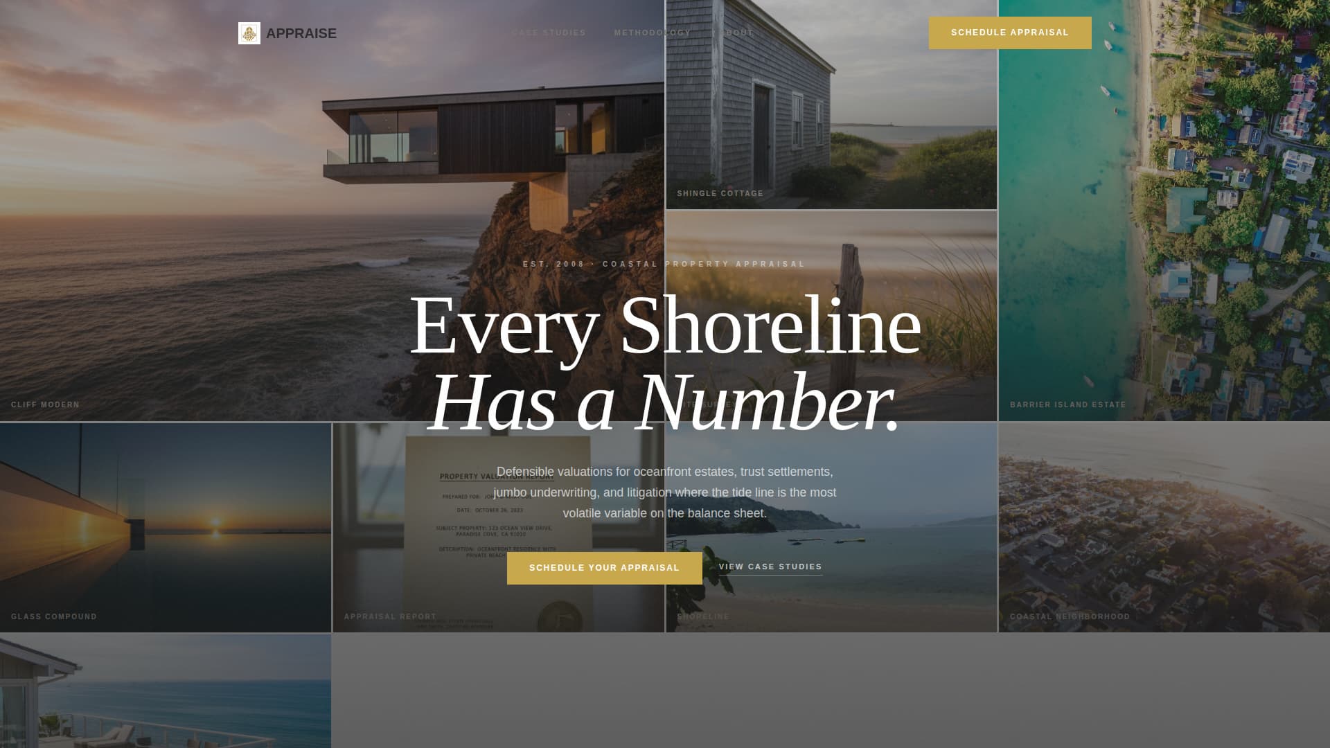 Appraise - Authoritative Beachfront Landing Page Template