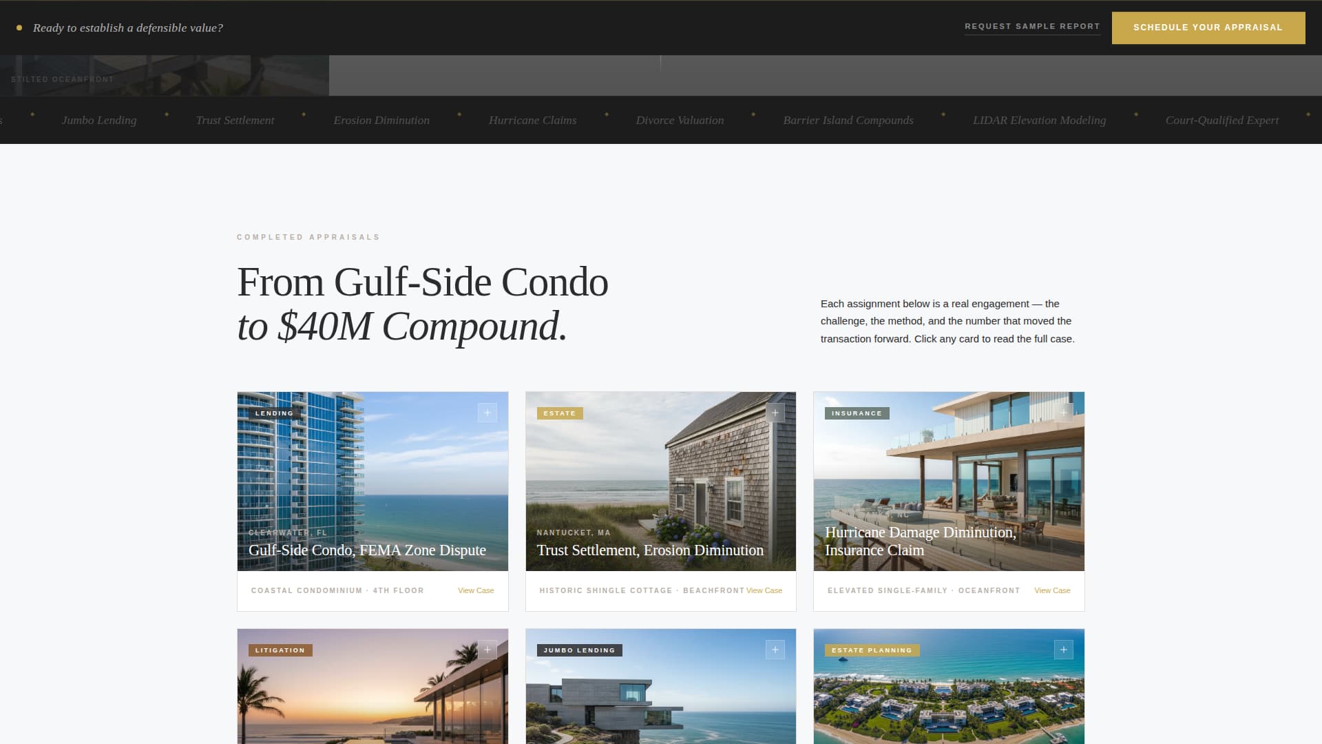 Appraise - Authoritative Beachfront Landing Page Template