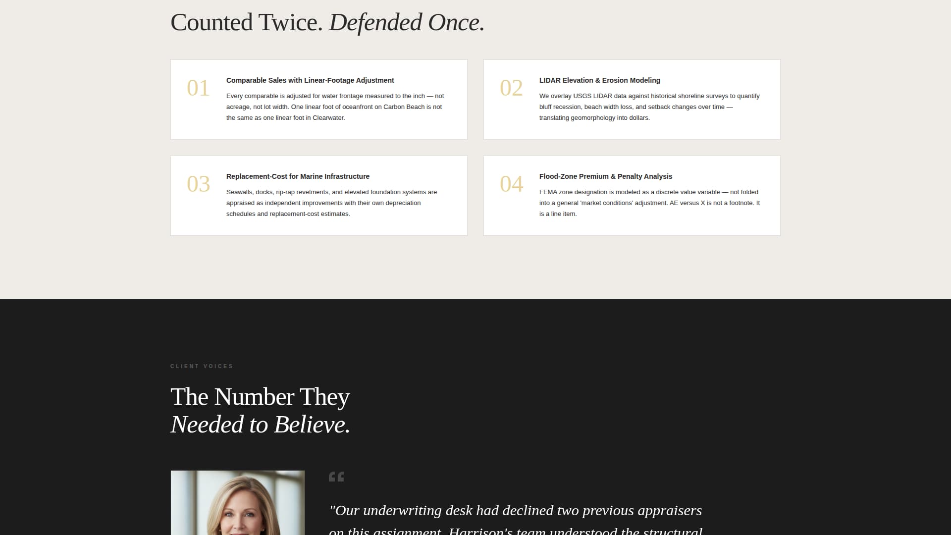 Appraise - Authoritative Beachfront Landing Page Template