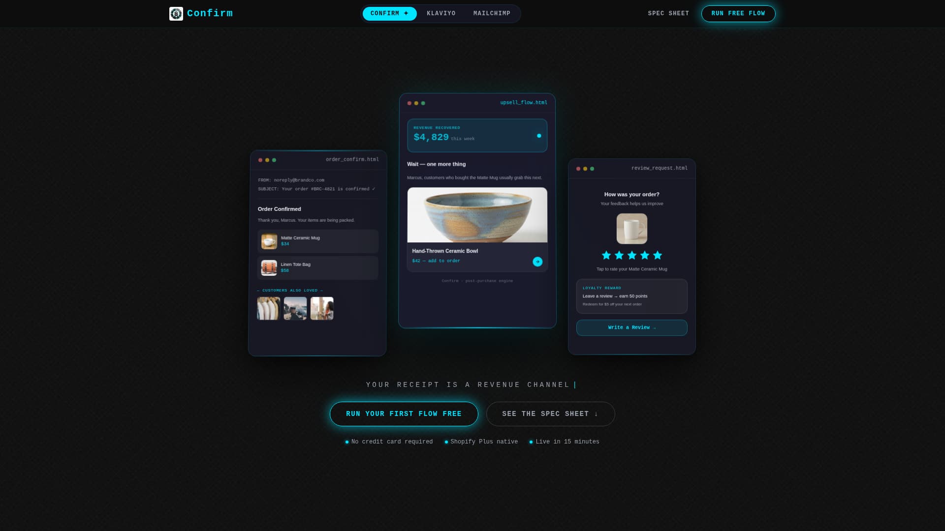 Confirm - Precision Ecommerce Landing Page Template