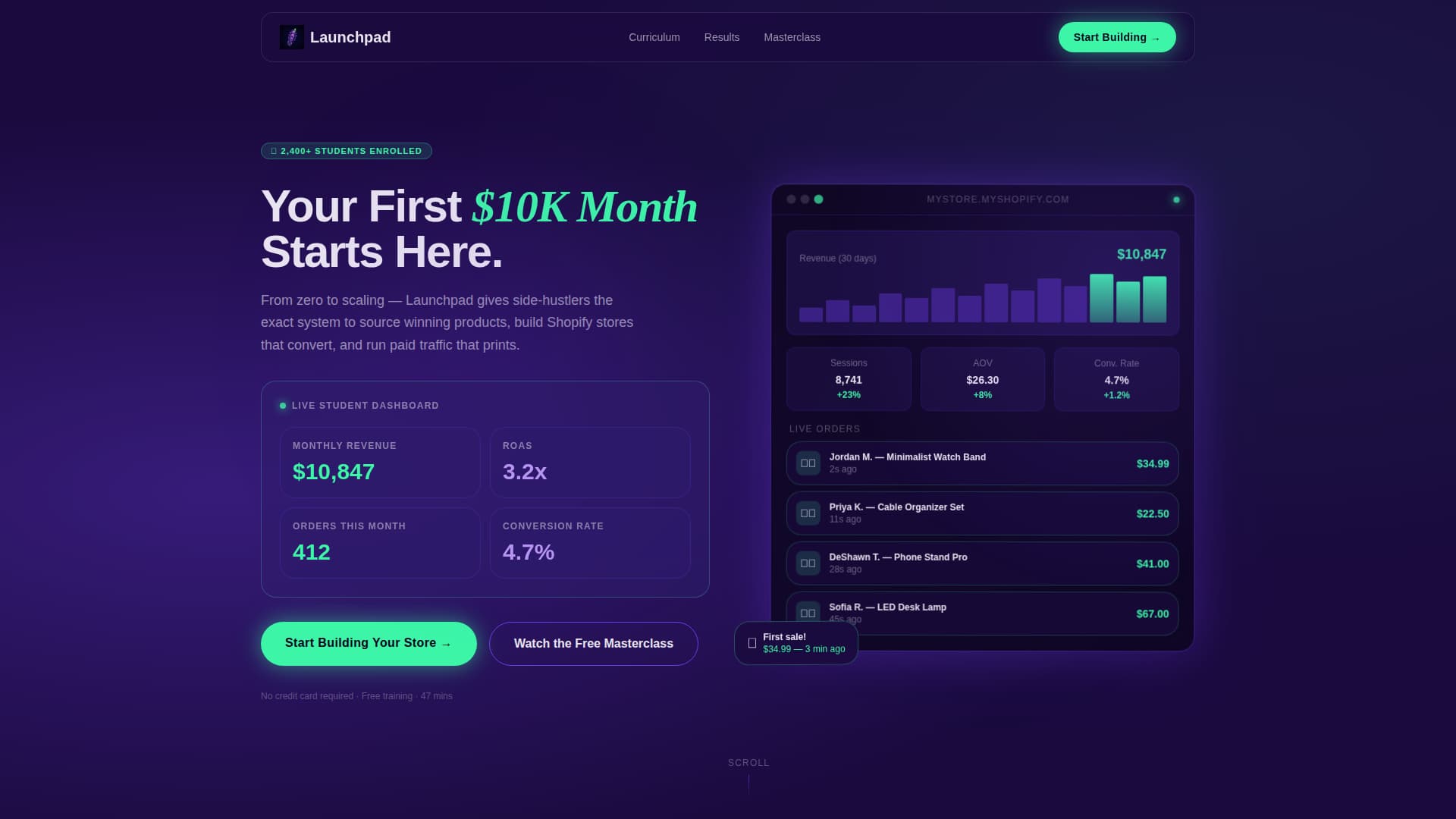 Launchpad - Electric Ecommerce Landing Page Template