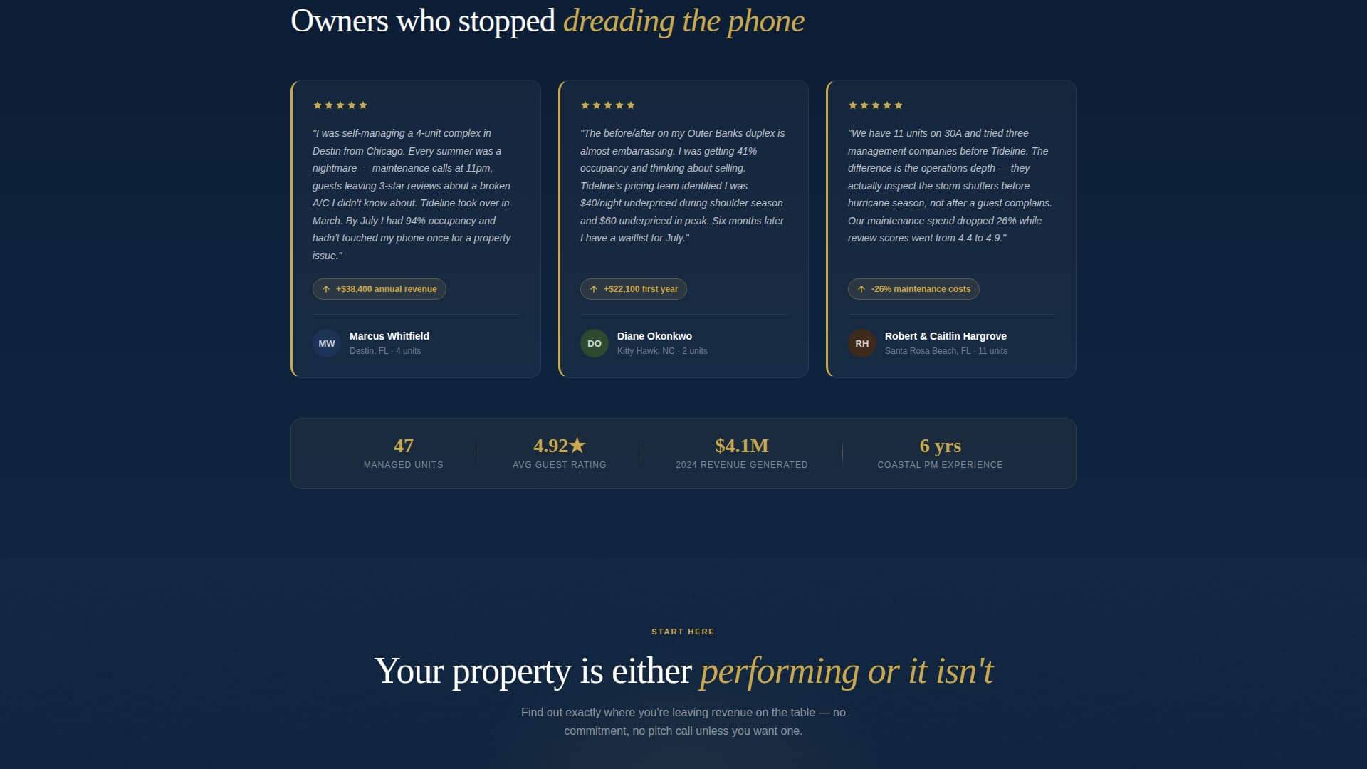 Tideline - Precision Beachfront Landing Page Template