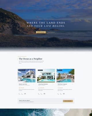 Shoreline - Luxe Beachfront Landing Page Template