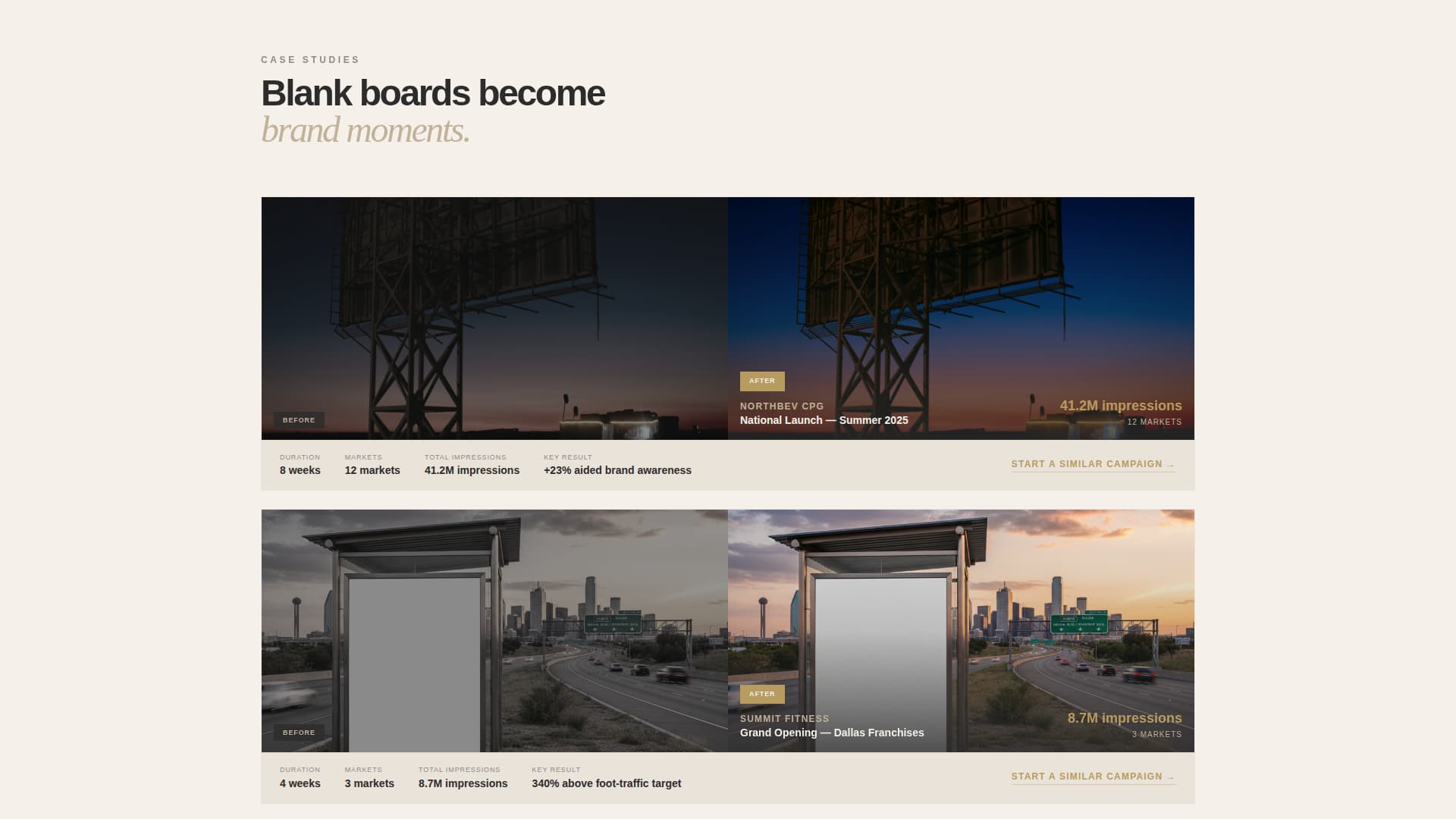 Placement - Bold Outdooradvertising Landing Page Template