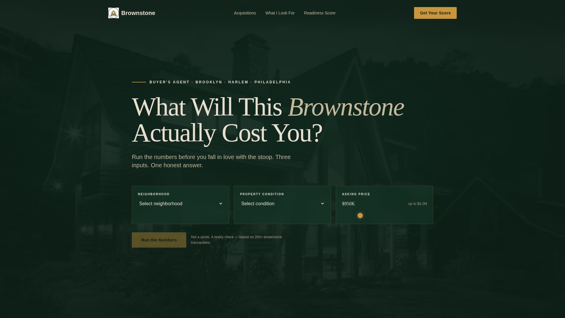 Brownstone - Immersive Rowhouse Landing Page Template