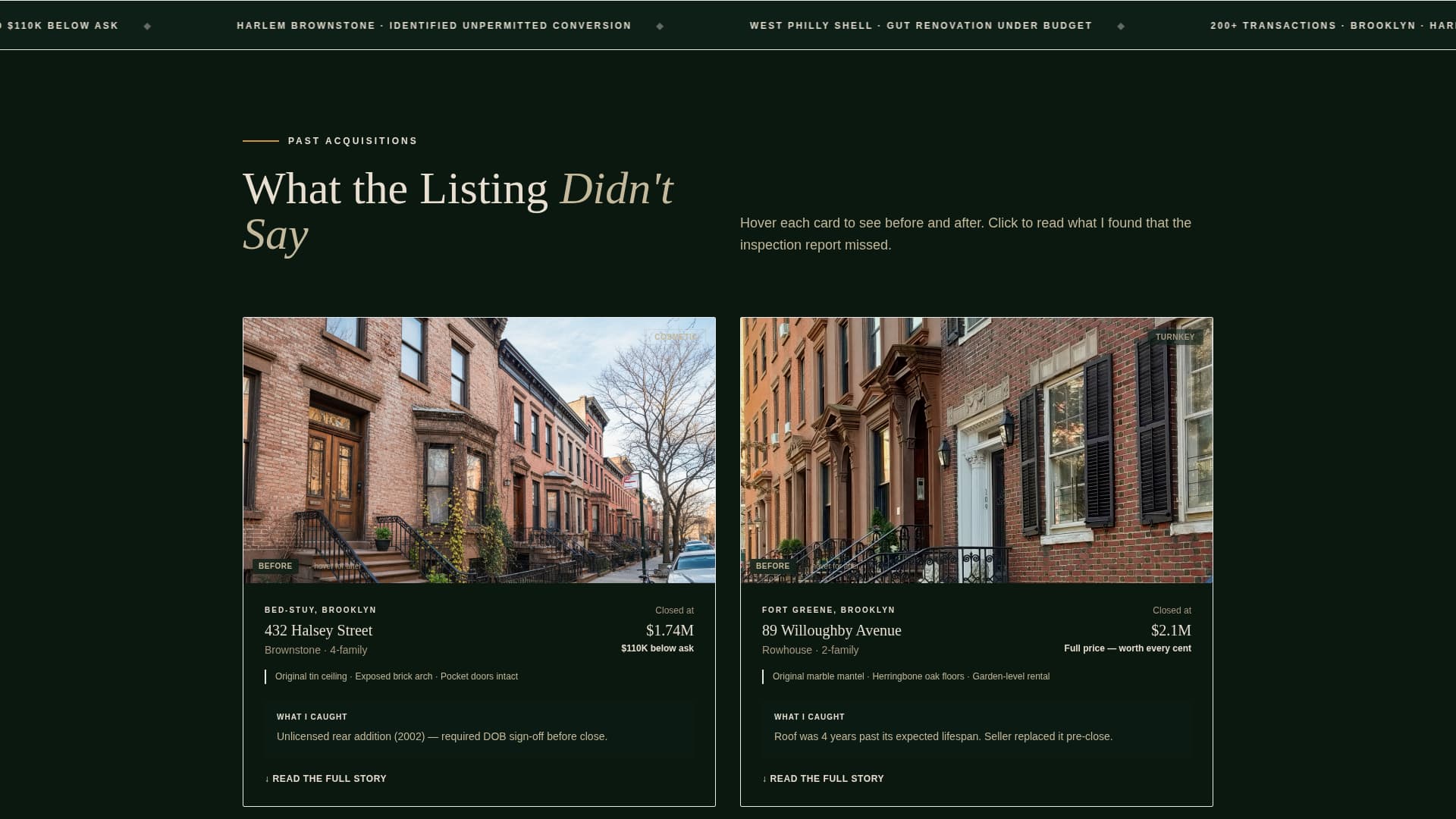 Brownstone - Immersive Rowhouse Landing Page Template
