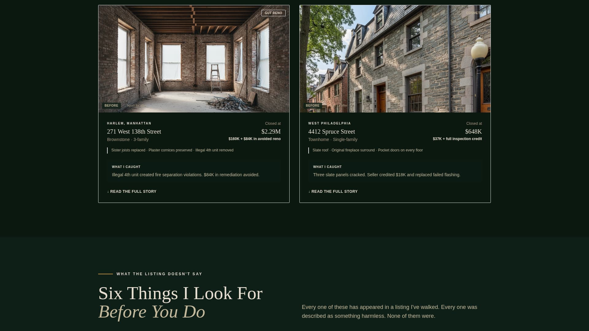Brownstone - Immersive Rowhouse Landing Page Template