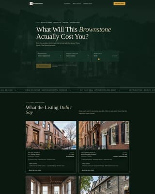 Brownstone - Immersive Rowhouse Landing Page Template