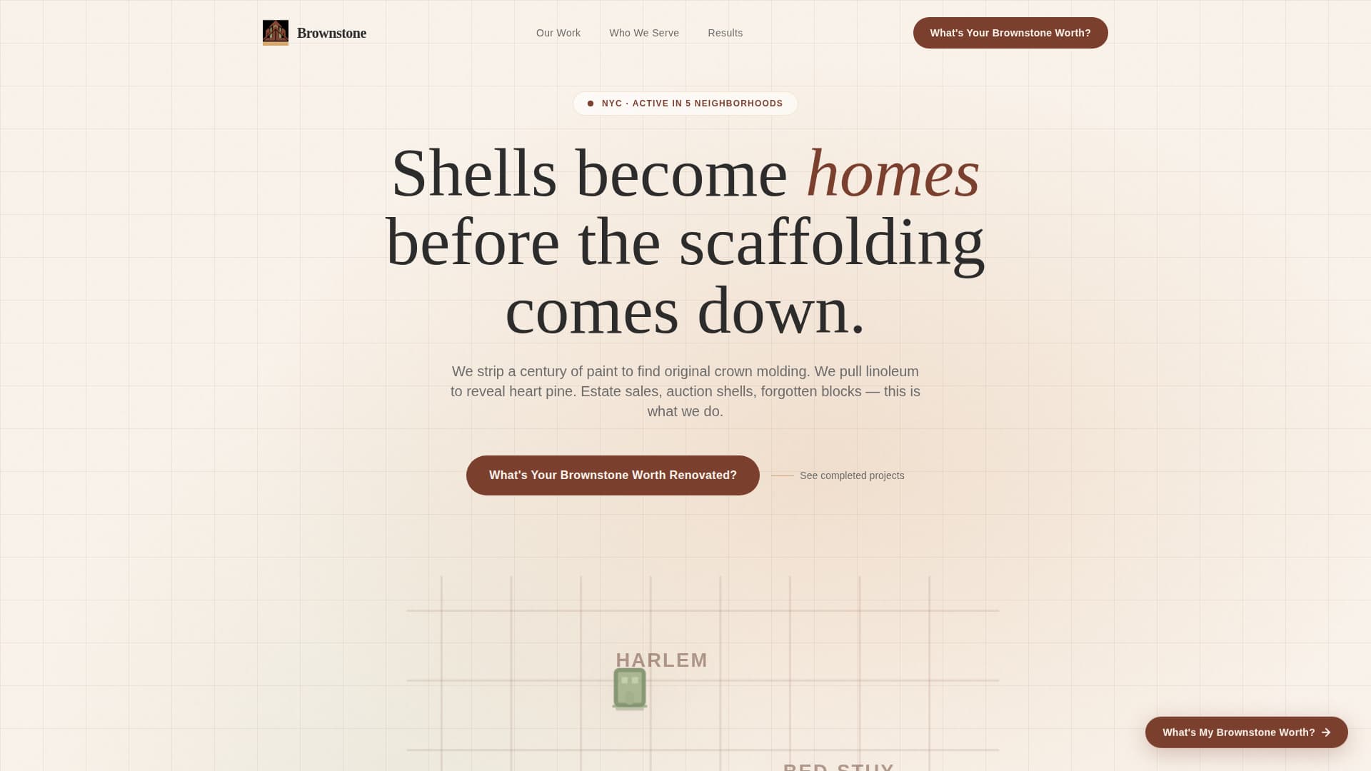 Brownstone - Timeless Renovation Landing Page Template